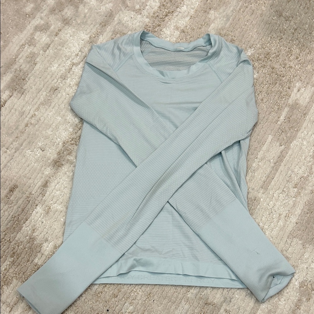 lululemon athletica Light Blue Long Sleeve Top